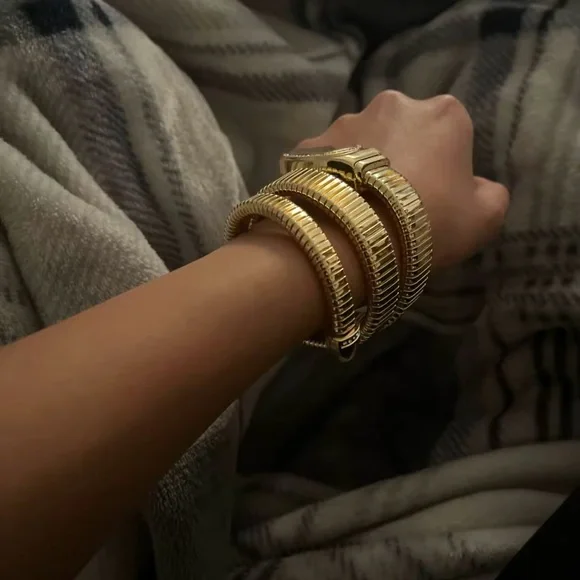 Serpenti Luxury Gold Wrap Watch with Crystal-Embellished  display picture 2